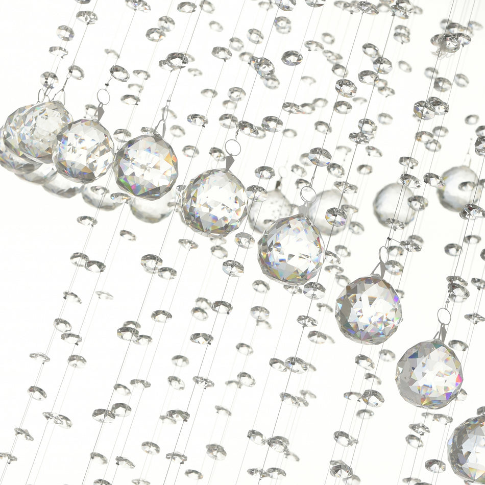 Double Spiral 9 Light 24in Chrome Flush Mount by CWI