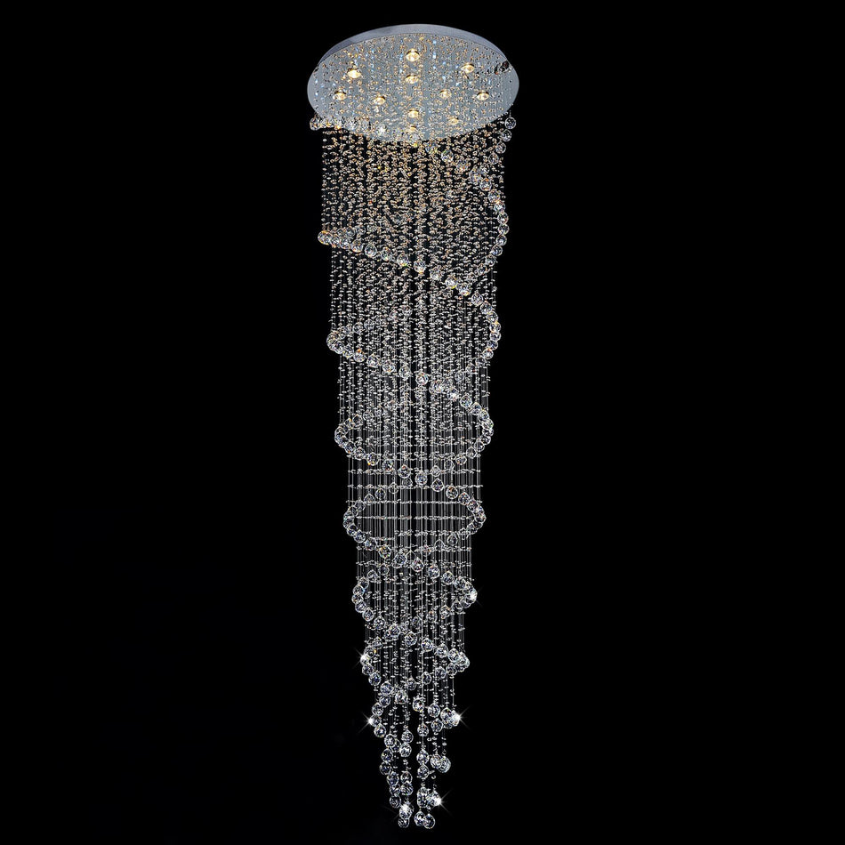 Double Spiral 12 Light 32in Chrome Flush Mount by CWI