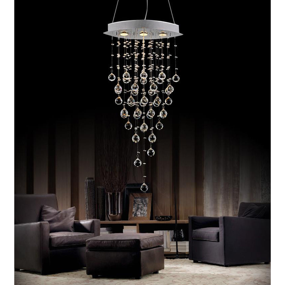 Robin 3 Light Down Chandelier With Chrome Finish