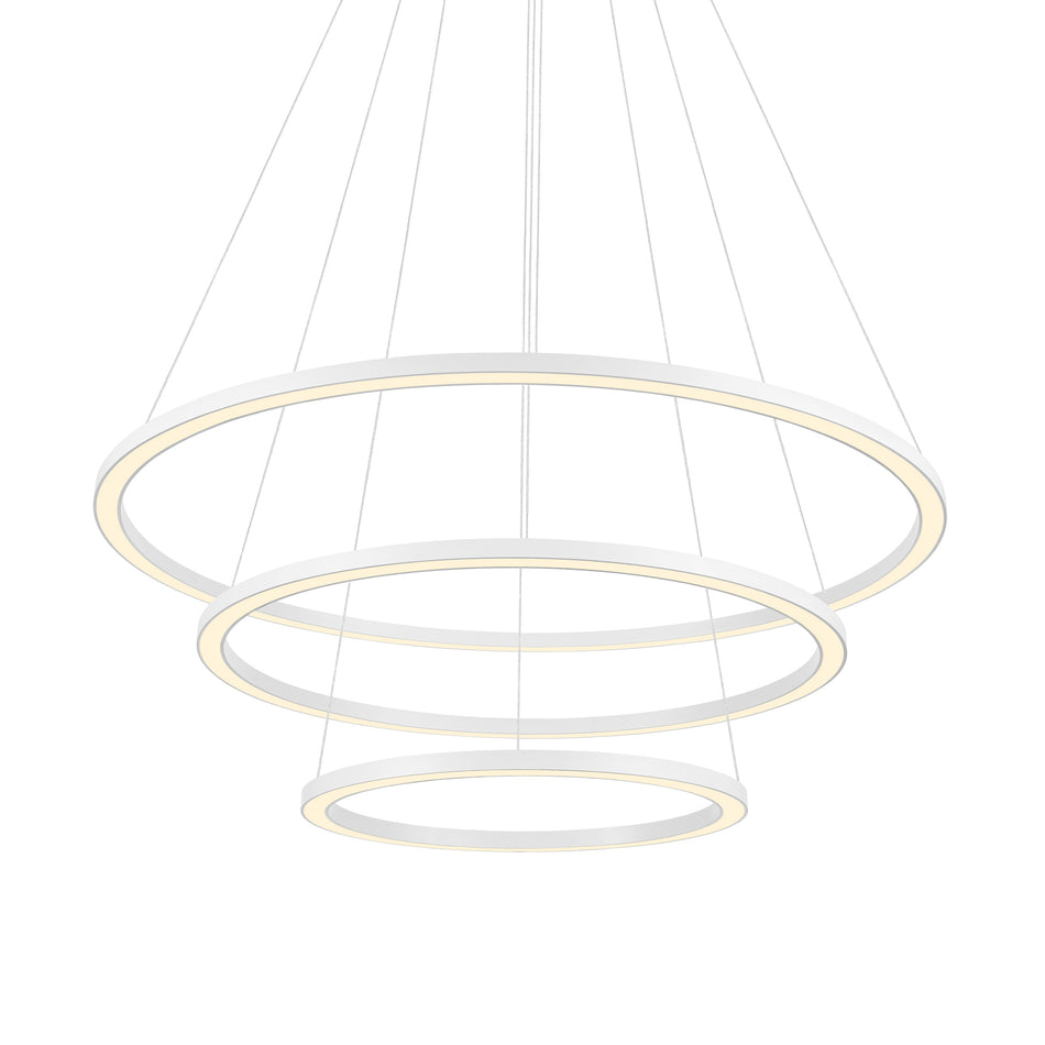 Chalice Integrated LED 31in White Chandelier by CWI