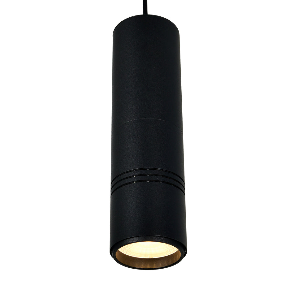 Stowe LED Black & Wood Mini Pendant by CWI