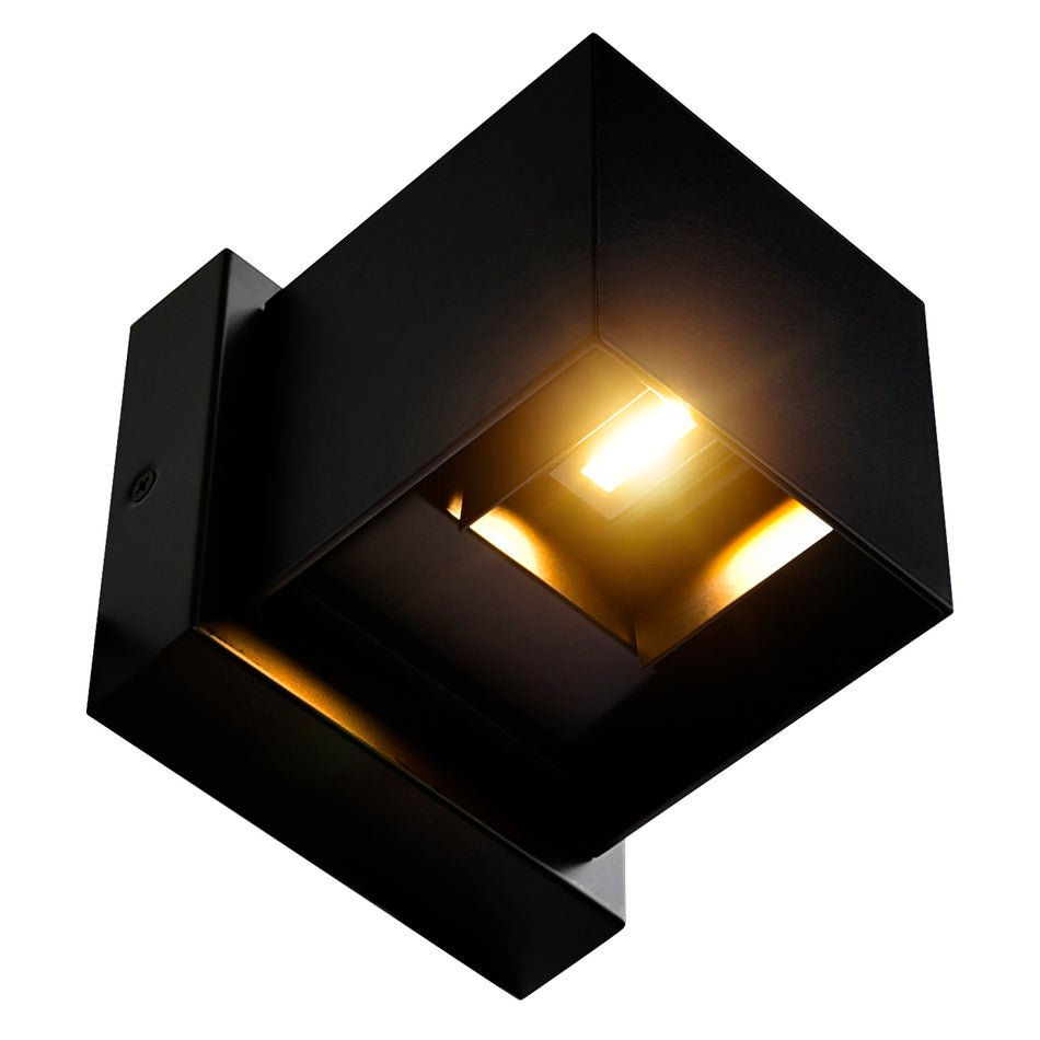 Lilliana Integrated LED Square Black Wall Sconce by CWI