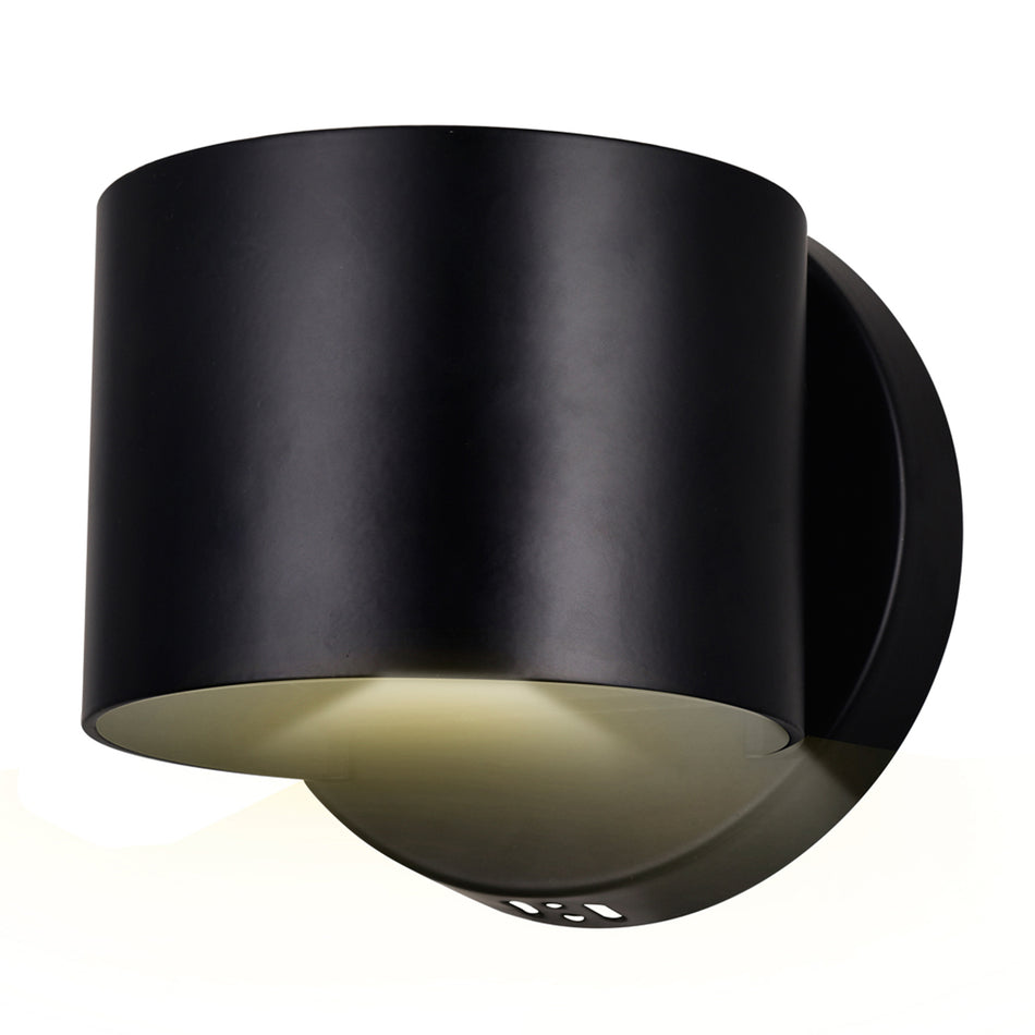 Lilliana Integrated LED Round Black Wall Sconce by CWI