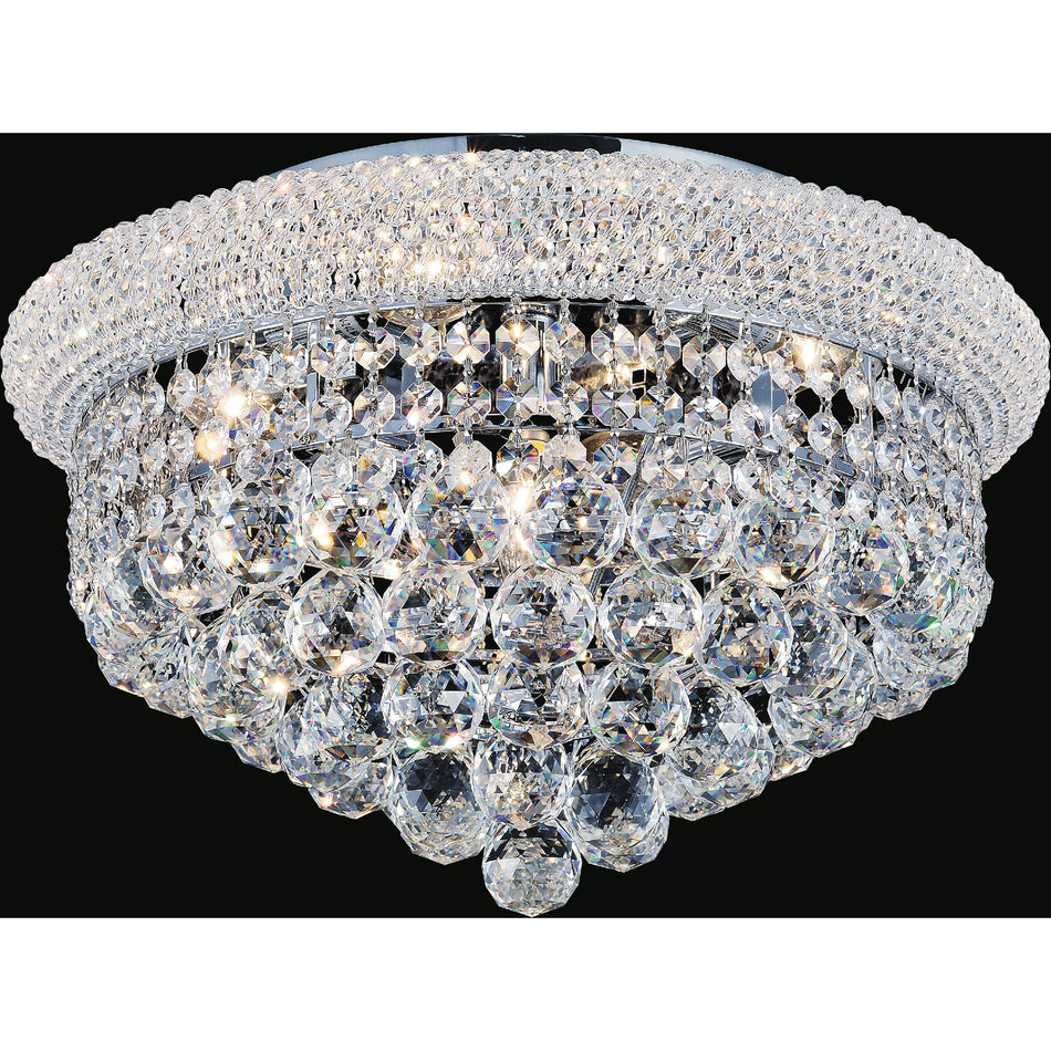 Empire 5 Light 18in Chrome Flush Mount with Crystals