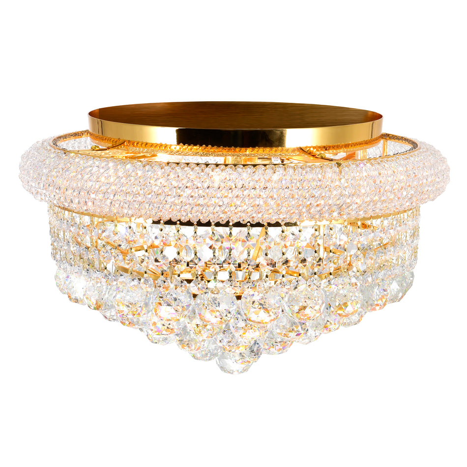 Empire 5 Light Flush Mount With Gold Finish by CWI