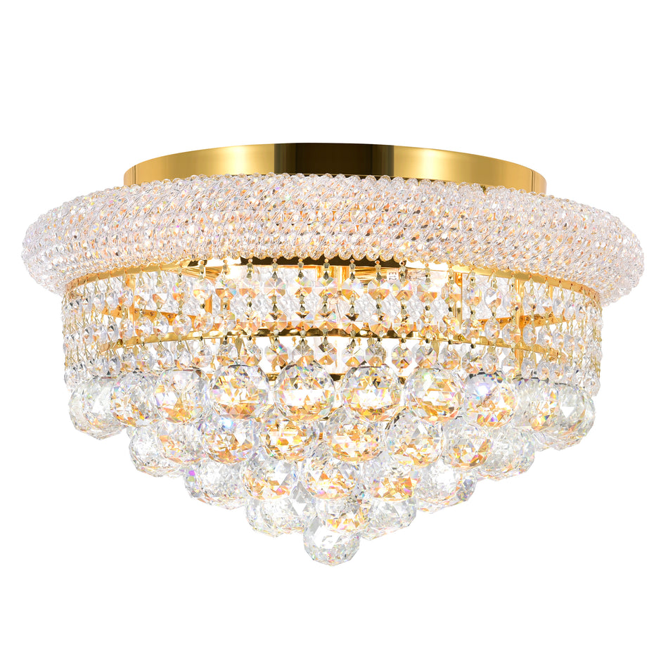 Empire 5 Light Flush Mount With Gold Finish