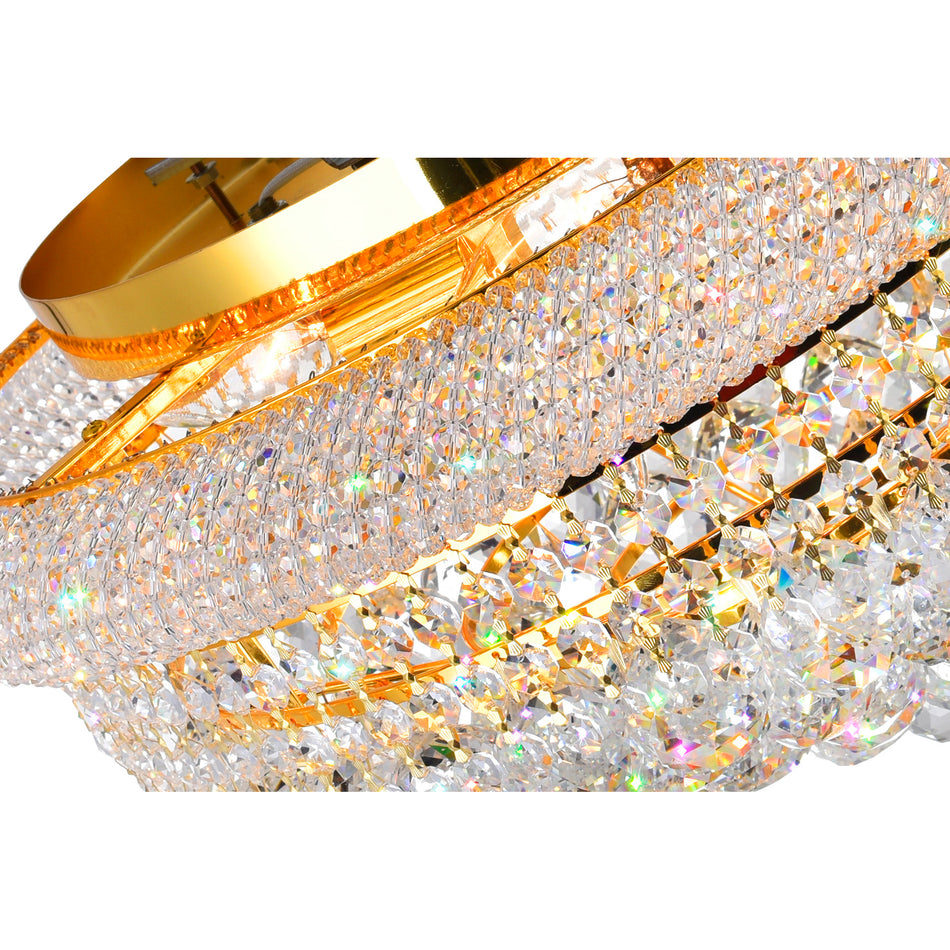 Empire 8 Light 20in Gold Flush Mount with Crystals by CWI
