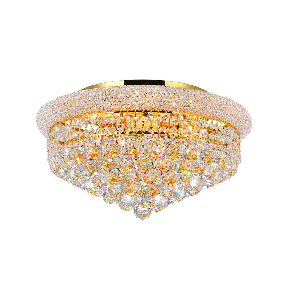 Empire 8 Light 20in Gold Flush Mount with Crystals