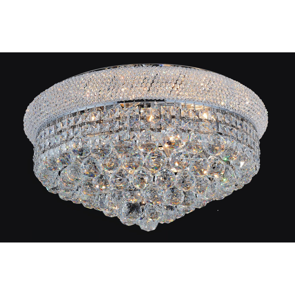 Empire 13 Light 24in Chrome Flush Mount with Crystals