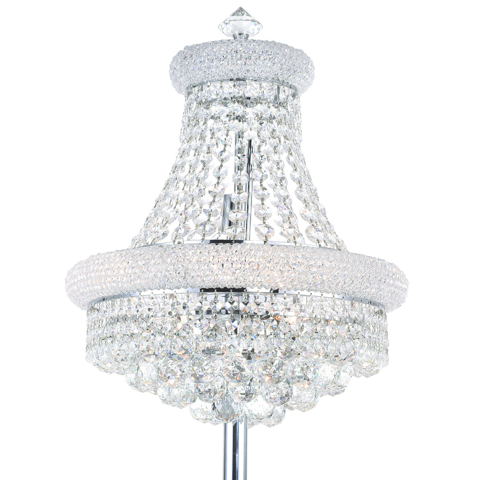 Empire 8 Light 18in Chrome Floor Lamp with Crystals by CWI