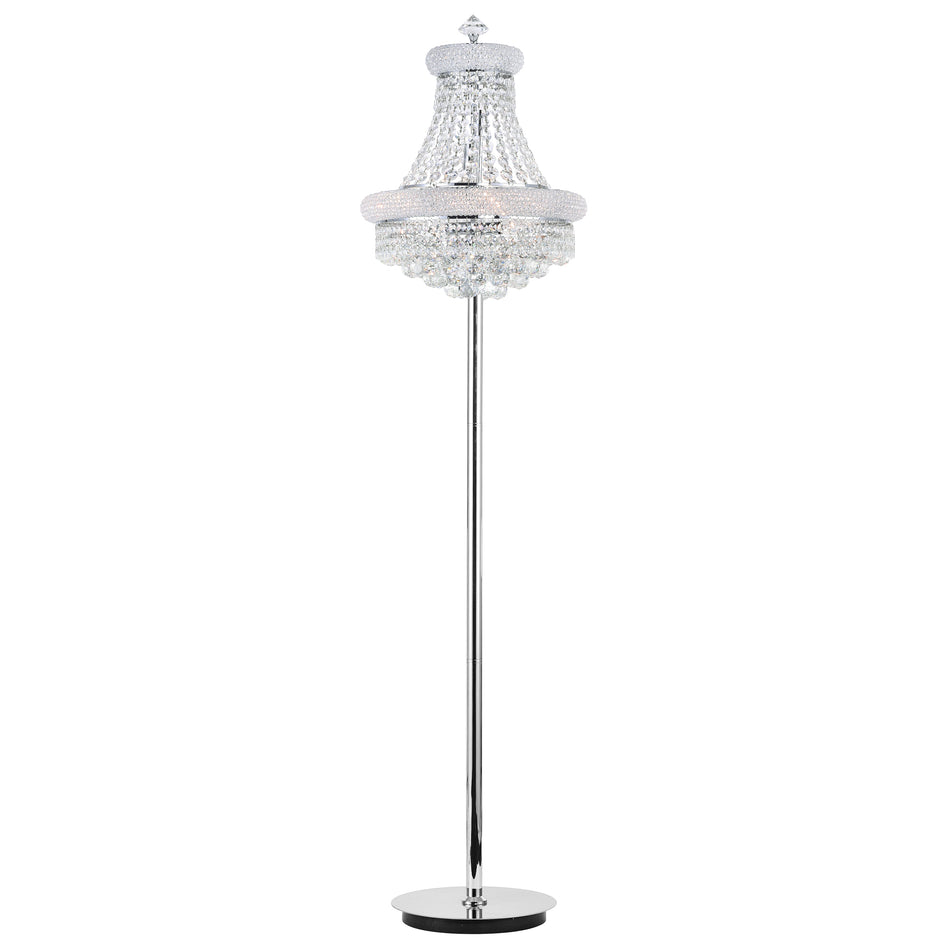 Empire 8 Light 18in Chrome Floor Lamp with Crystals