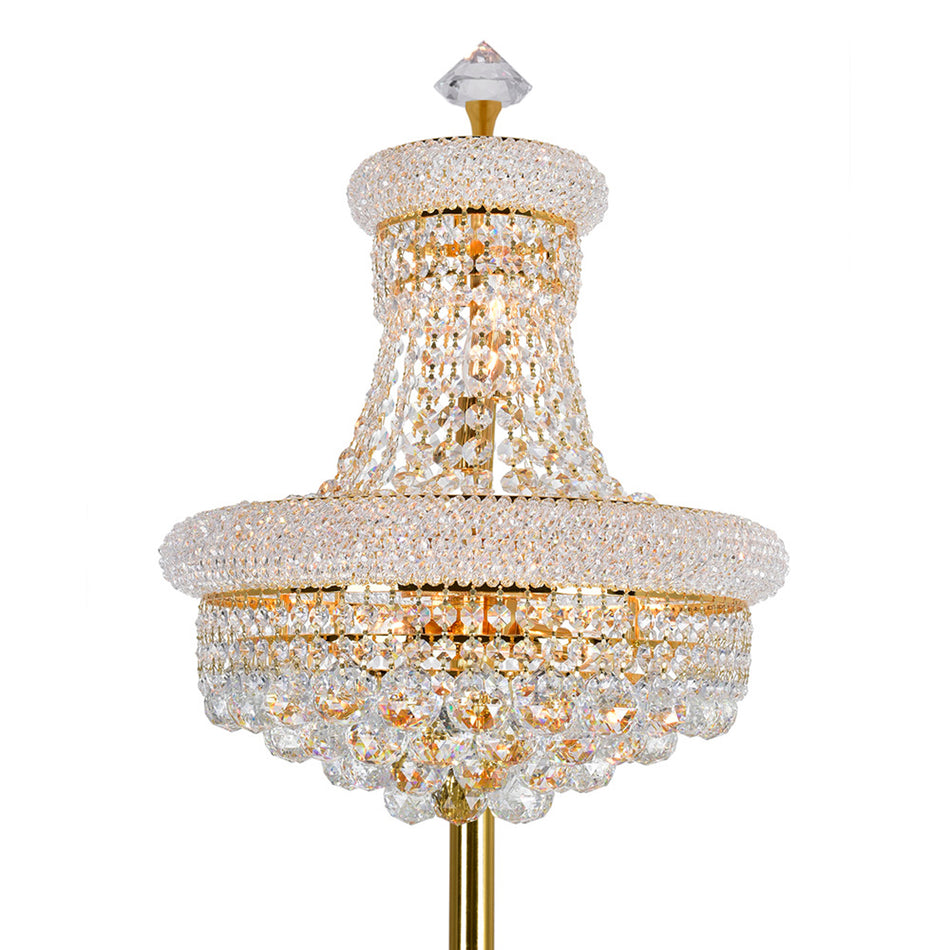 Empire 8 Light 18in Gold Floor Lamp with Crystals by CWI