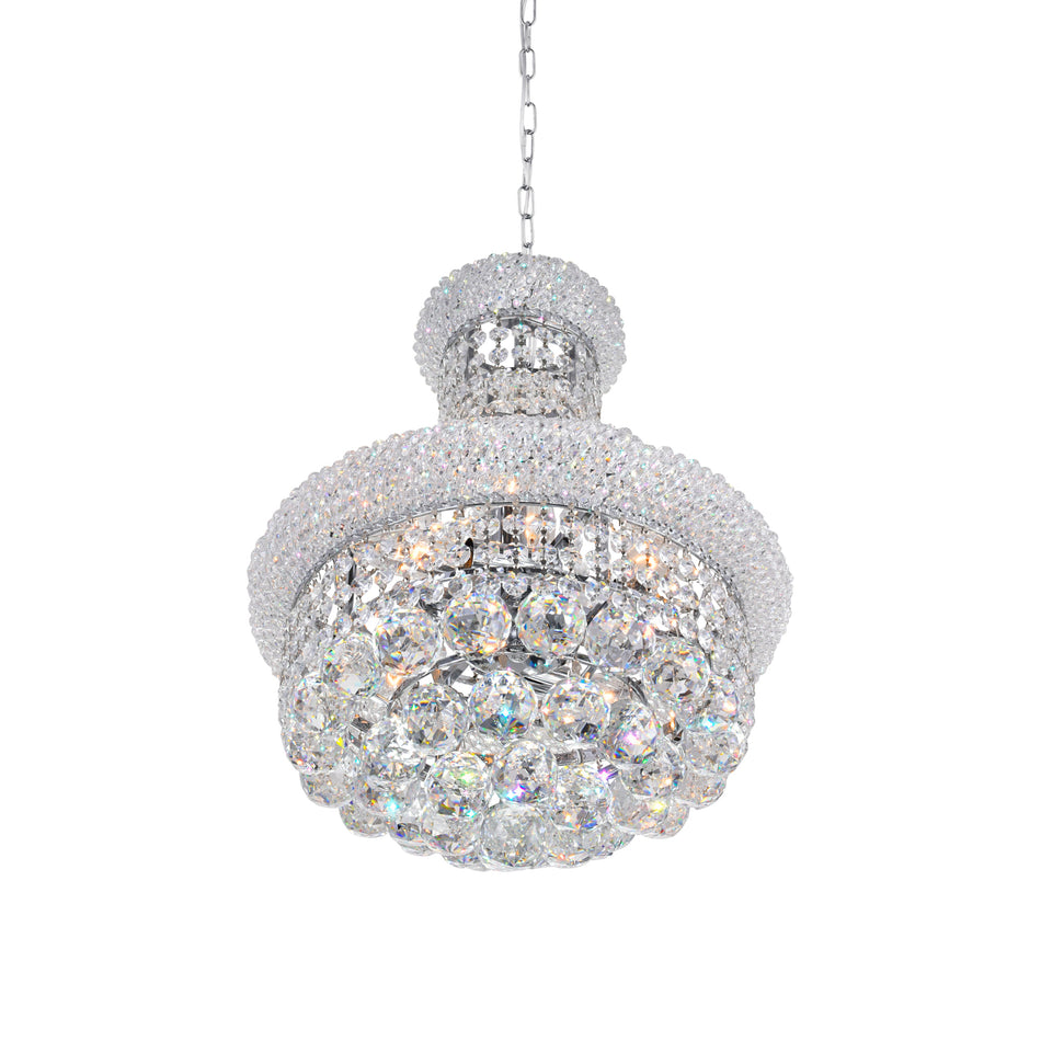 Empire 6 Light 14in Chrome Chandelier with Crystals by CWI