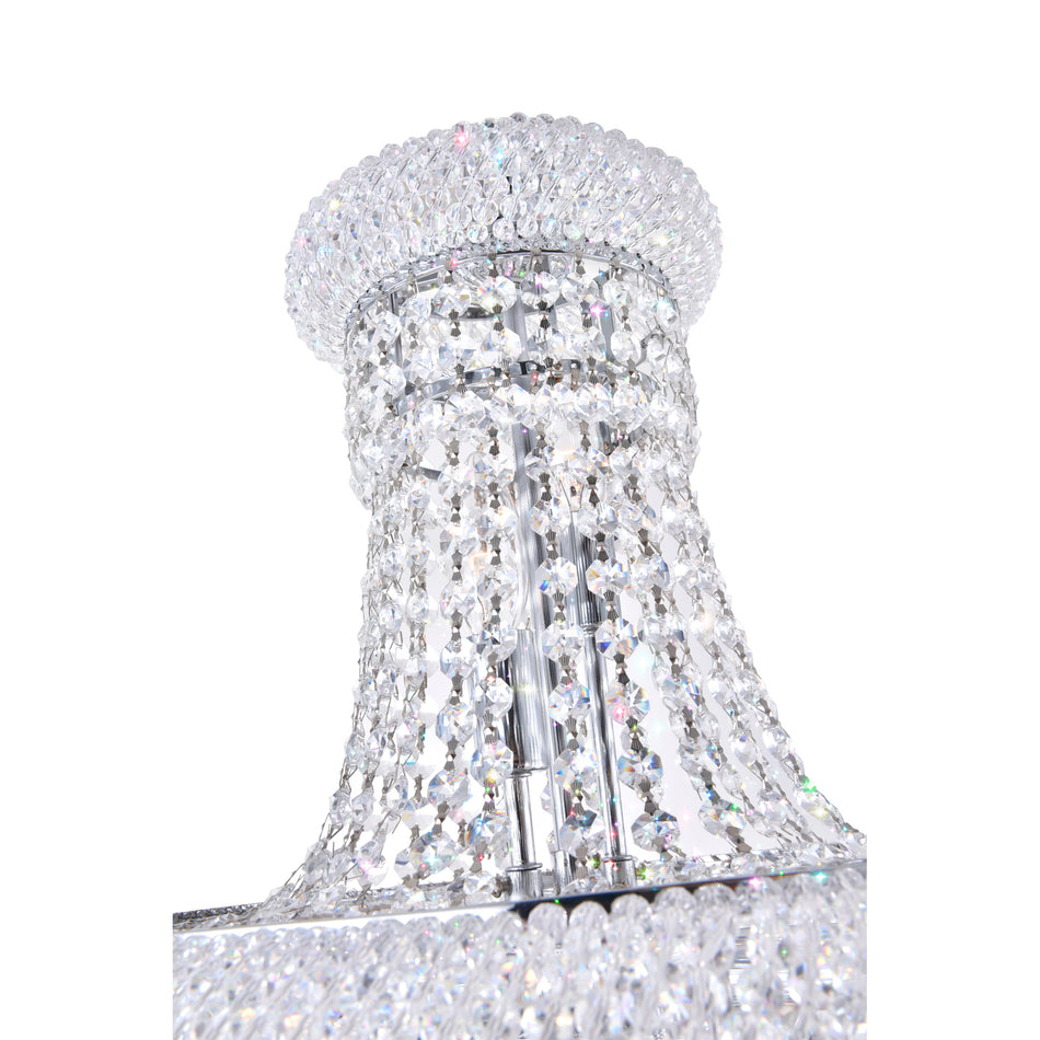 Empire 8 Light 18in Chrome Down Chandelier with Crystals by CWI