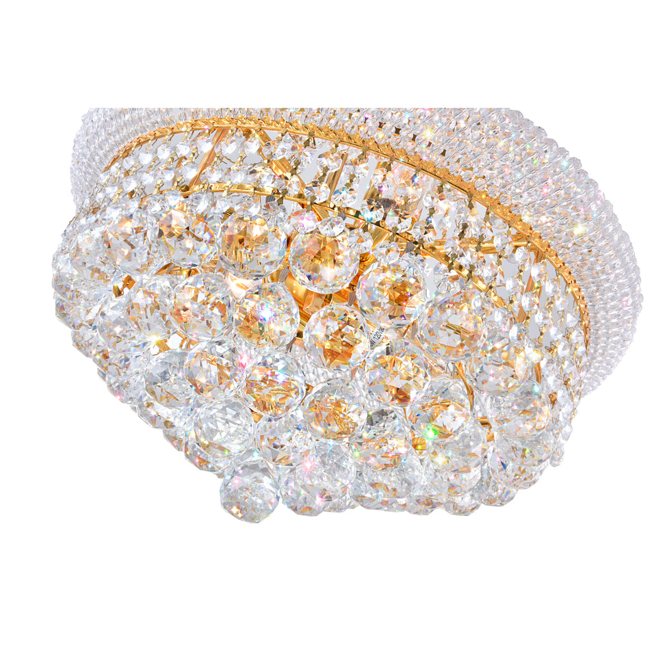 Empire 8 Light 18in Gold Down Chandelier with Crystals by CWI