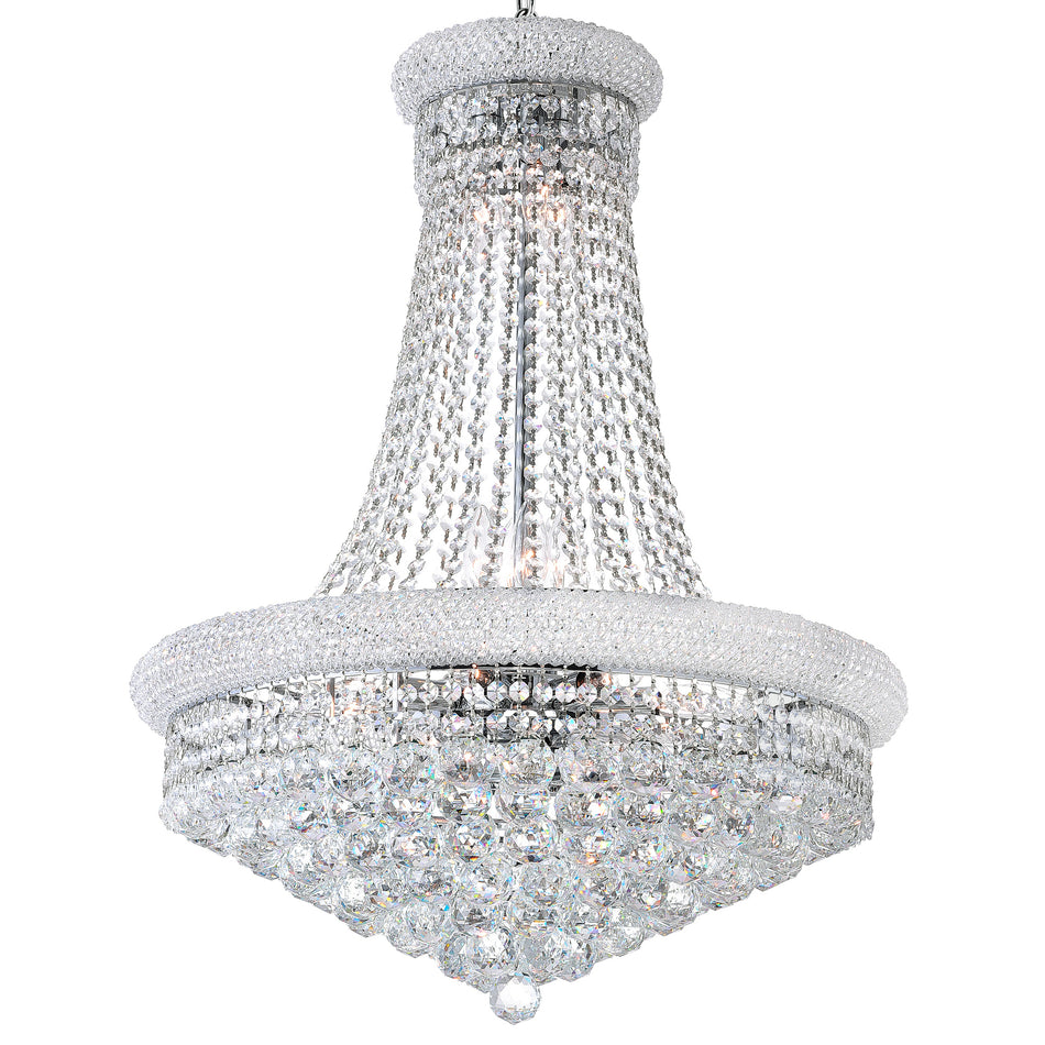 Empire 17 Light 24in Chrome Down Chandelier with Crystals by CWI