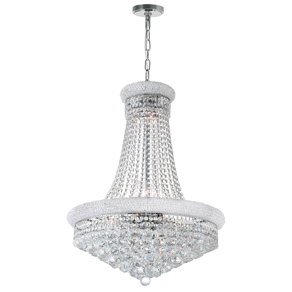 Empire 17 Light 24in Chrome Down Chandelier with Crystals