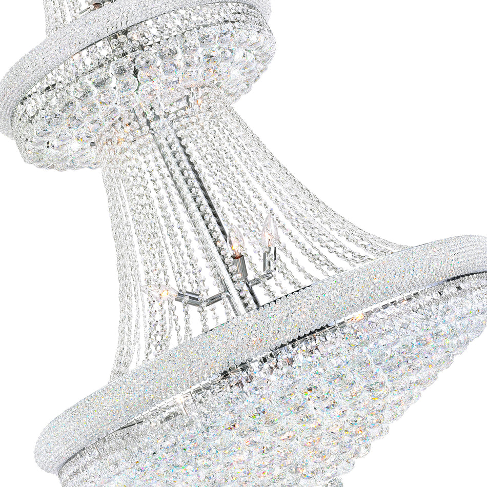 Empire 34 Light 36in Chrome Down Chandelier with Crystals by CWI