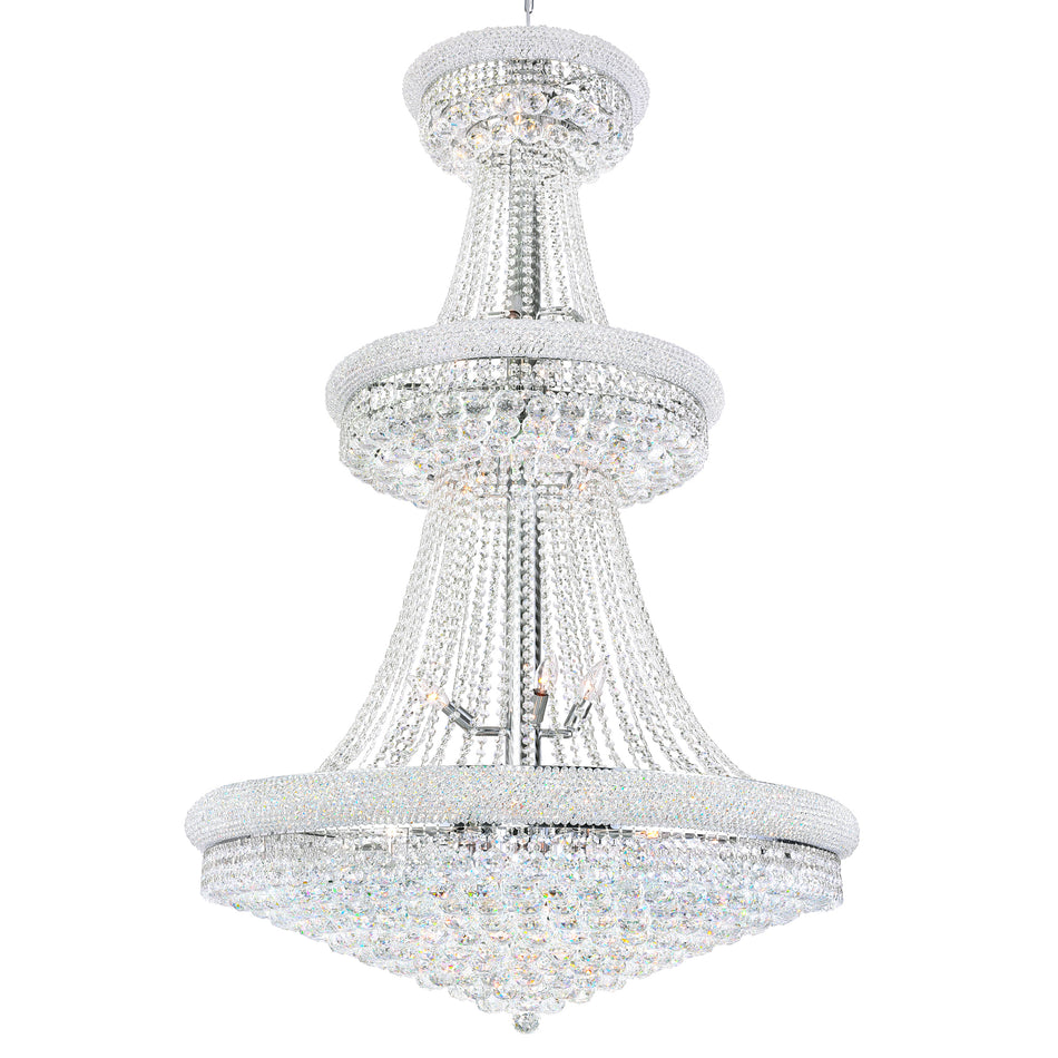 Empire 34 Light 36in Chrome Down Chandelier with Crystals