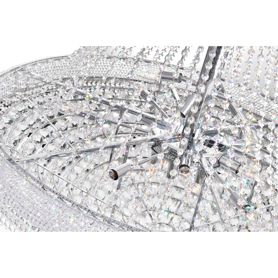 Empire 38 Light 42in Chrome Down Chandelier with Crystals by CWI