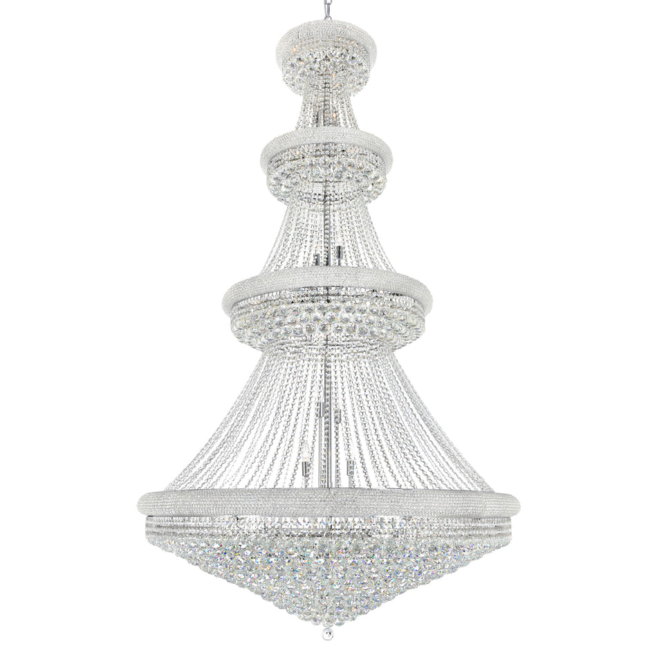 Empire 42 Light 50in Chrome Down Chandelier with Crystals