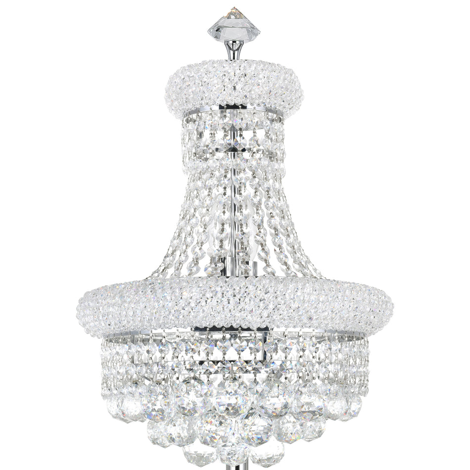 Empire 6 Light 14in Chrome Table Lamp with Crystals by CWI