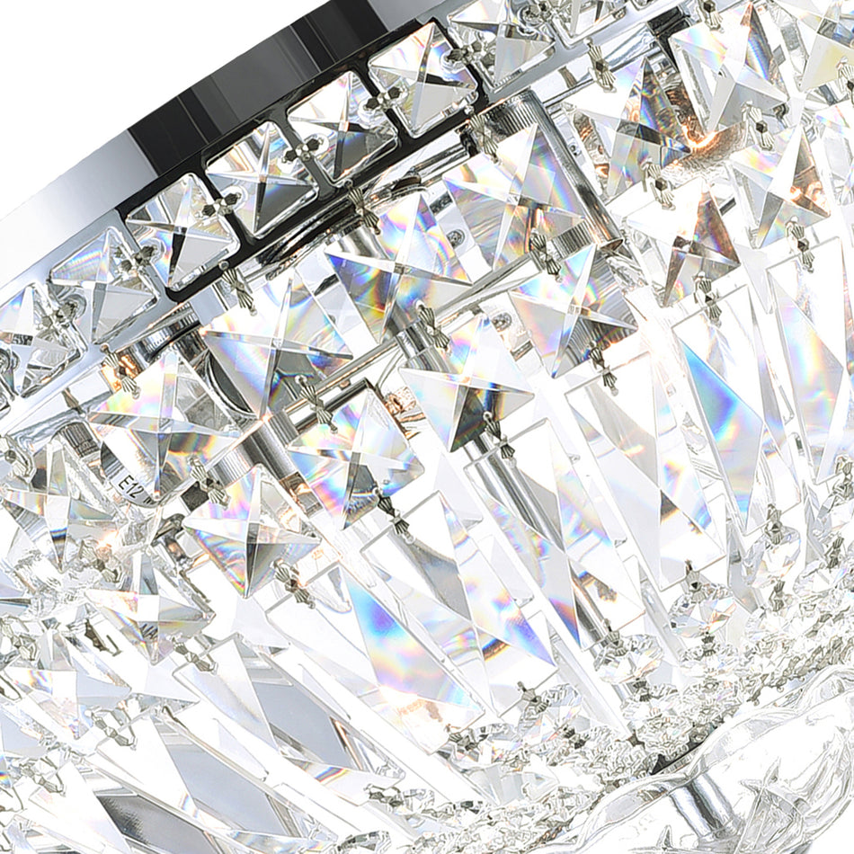 Stefania 5 Light Chrome Flush Mount by CWI