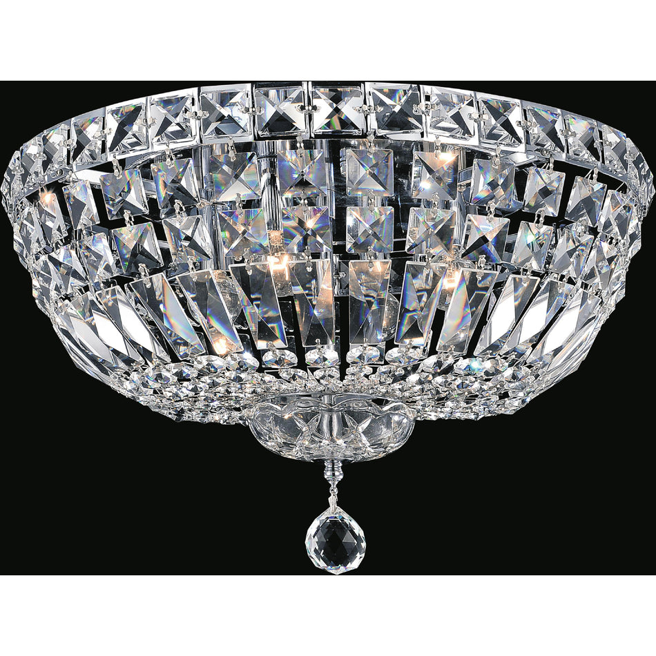 Stefania 6 Light Bowl Flush Mount With Chrome Finish
