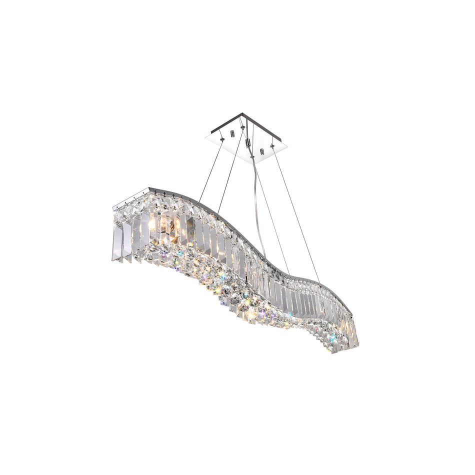 Glamorous 5 Light Down Chandelier With Chrome Finish by CWI