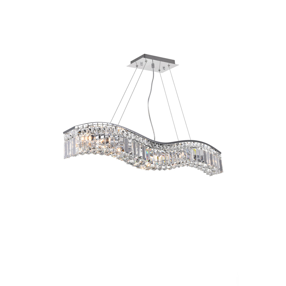 Glamorous 7 Light Down Chandelier With Chrome Finish by CWI