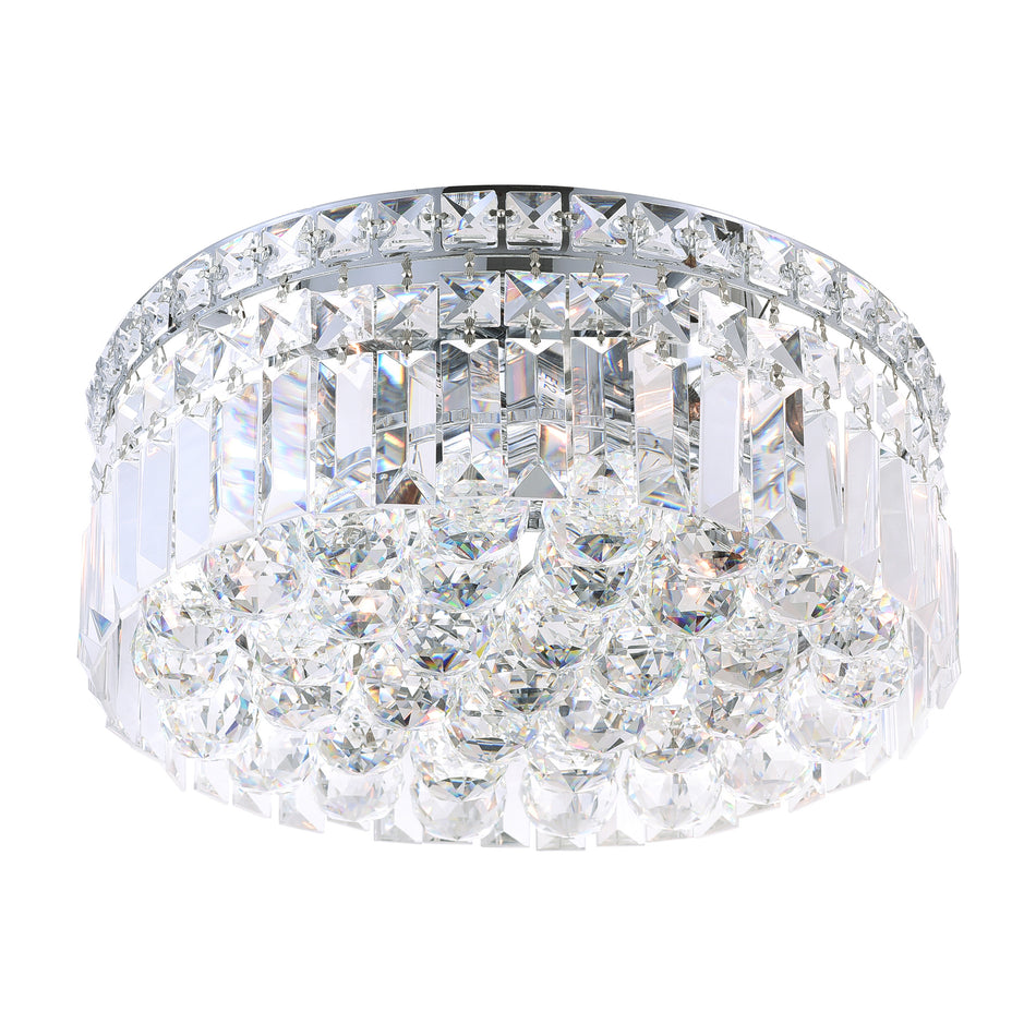 Colosseum 4 Light 12in Chrome Flush Mount with Crystals by CWI