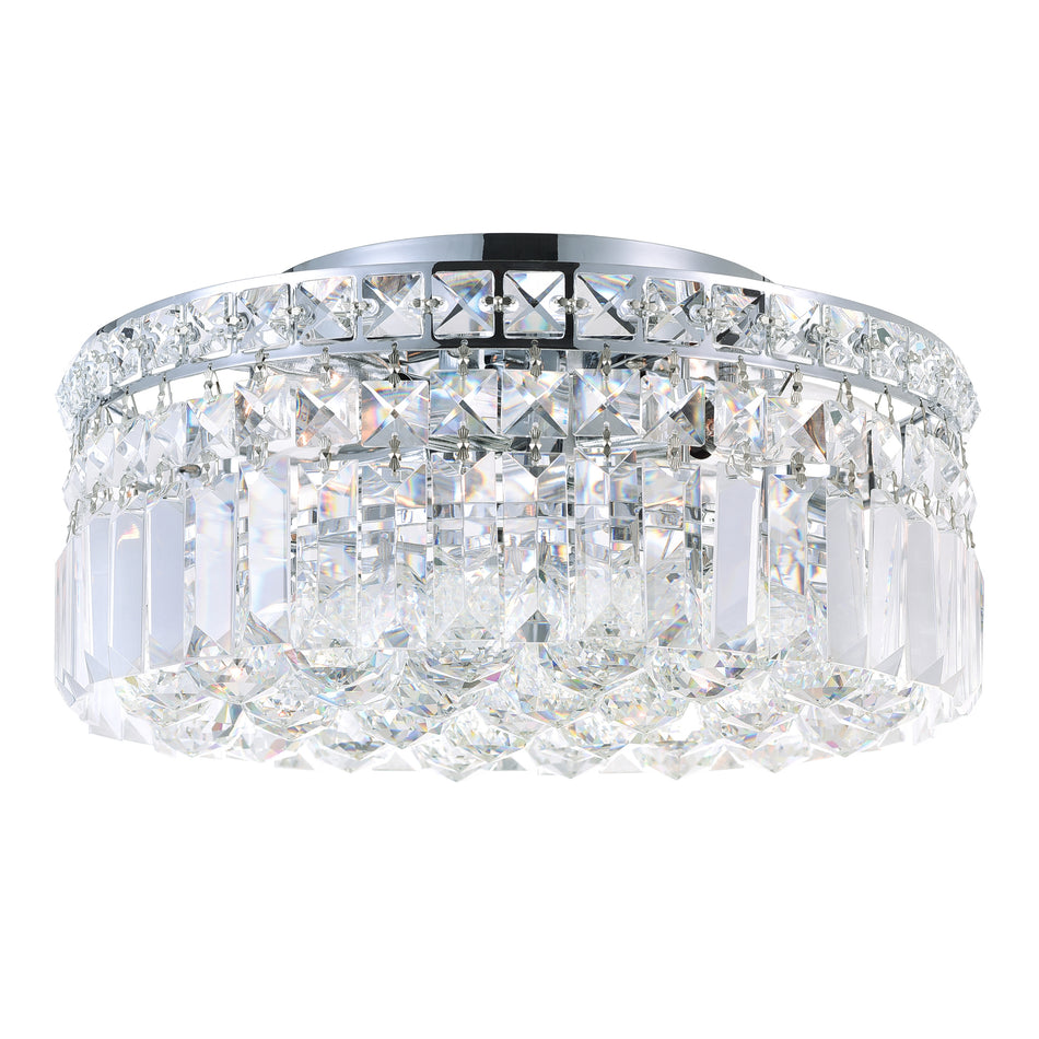 Colosseum 4 Light 12in Chrome Flush Mount with Crystals