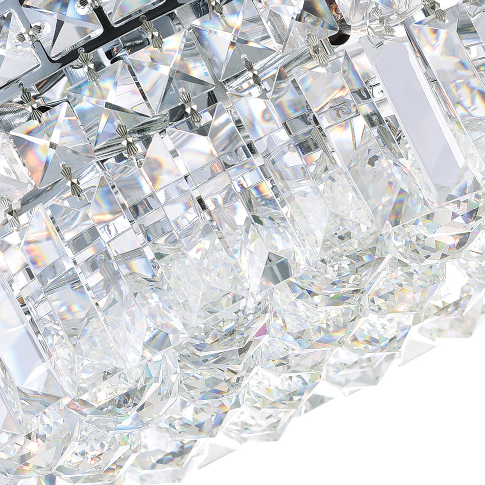 Colosseum 8 Light 16in Chrome Flush Mount with Crystals by CWI