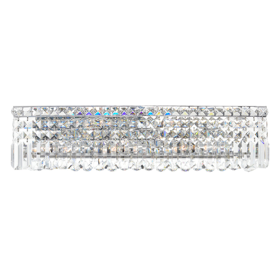 Colosseum 6 Light 26in Chrome Vanity Light with Crystals by CWI