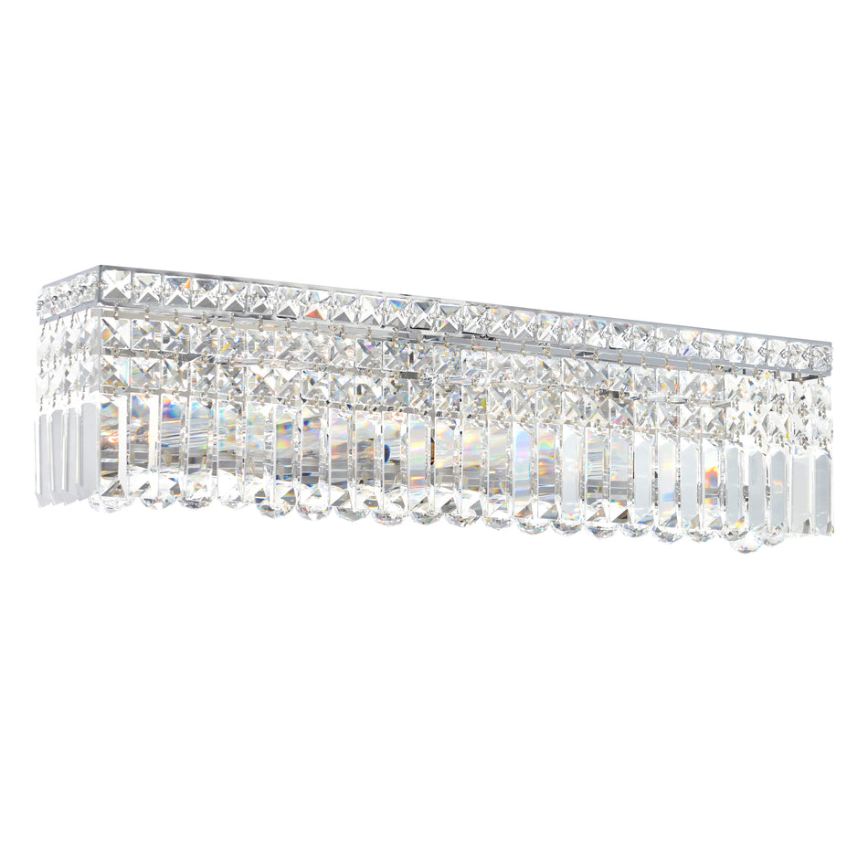 Colosseum 6 Light 26in Chrome Vanity Light with Crystals
