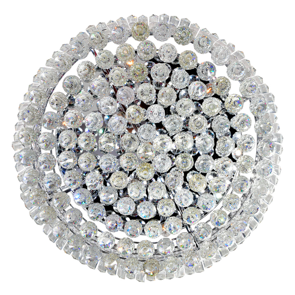Colosseum 10 Light 24in Chrome Flush Mount with Crystals by CWI