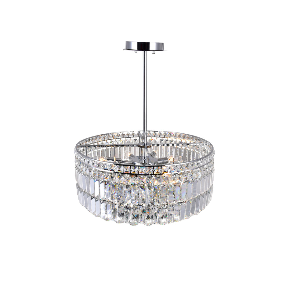 Colosseum 8 Light 20in Chrome Down Chandelier with Crystals by CWI