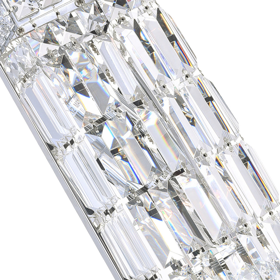 Colosseum 2 Light 5in Chrome Bathroom Sconce with Crystals by CWI