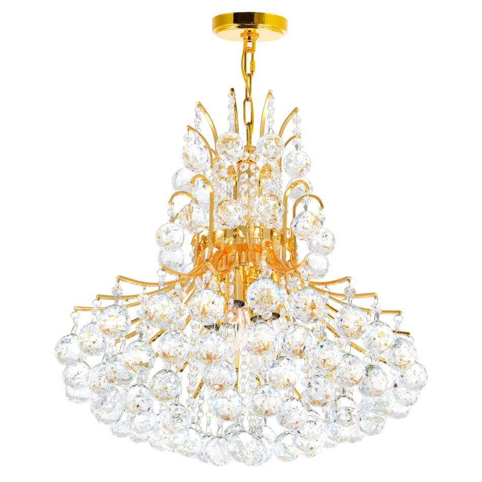 Princess 10 Light 24in Gold Down Chandelier by CWI