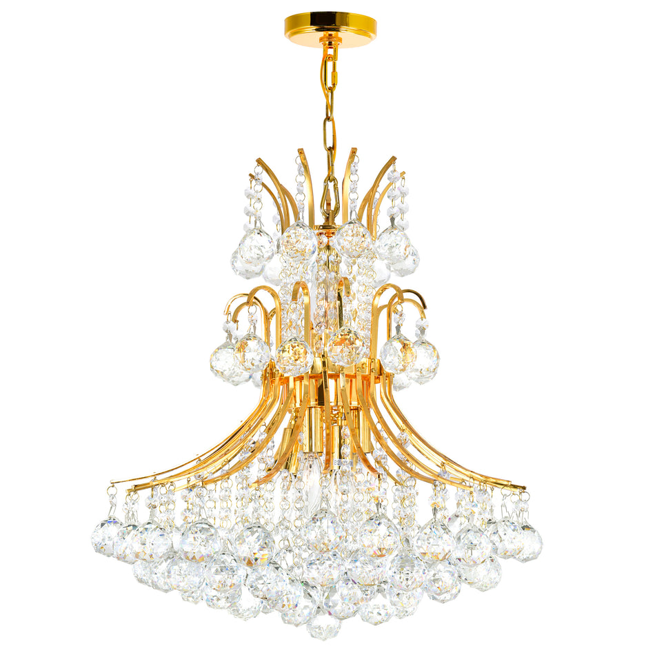 Princess 10 Light 24in Gold Down Chandelier