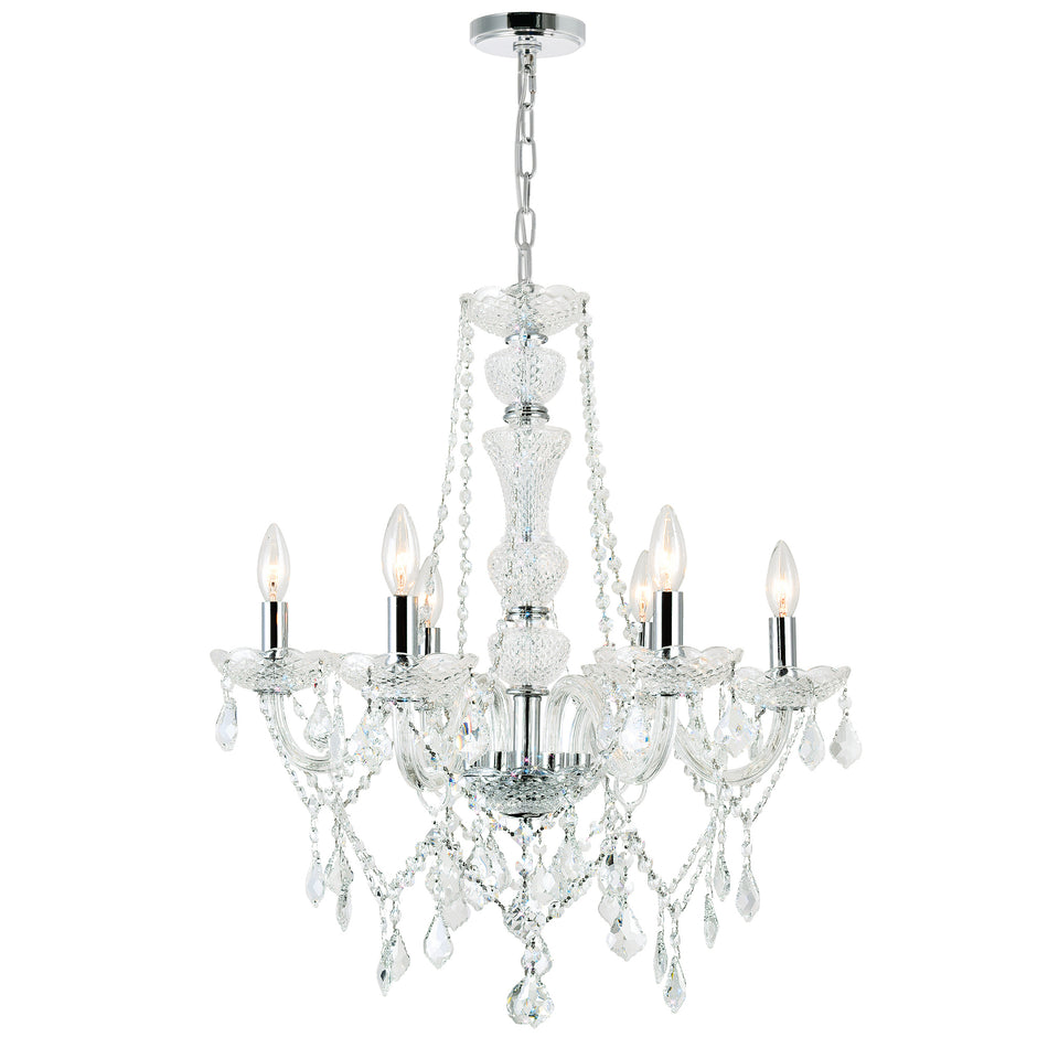 Princeton 6 Light 24in Chrome Down Chandelier