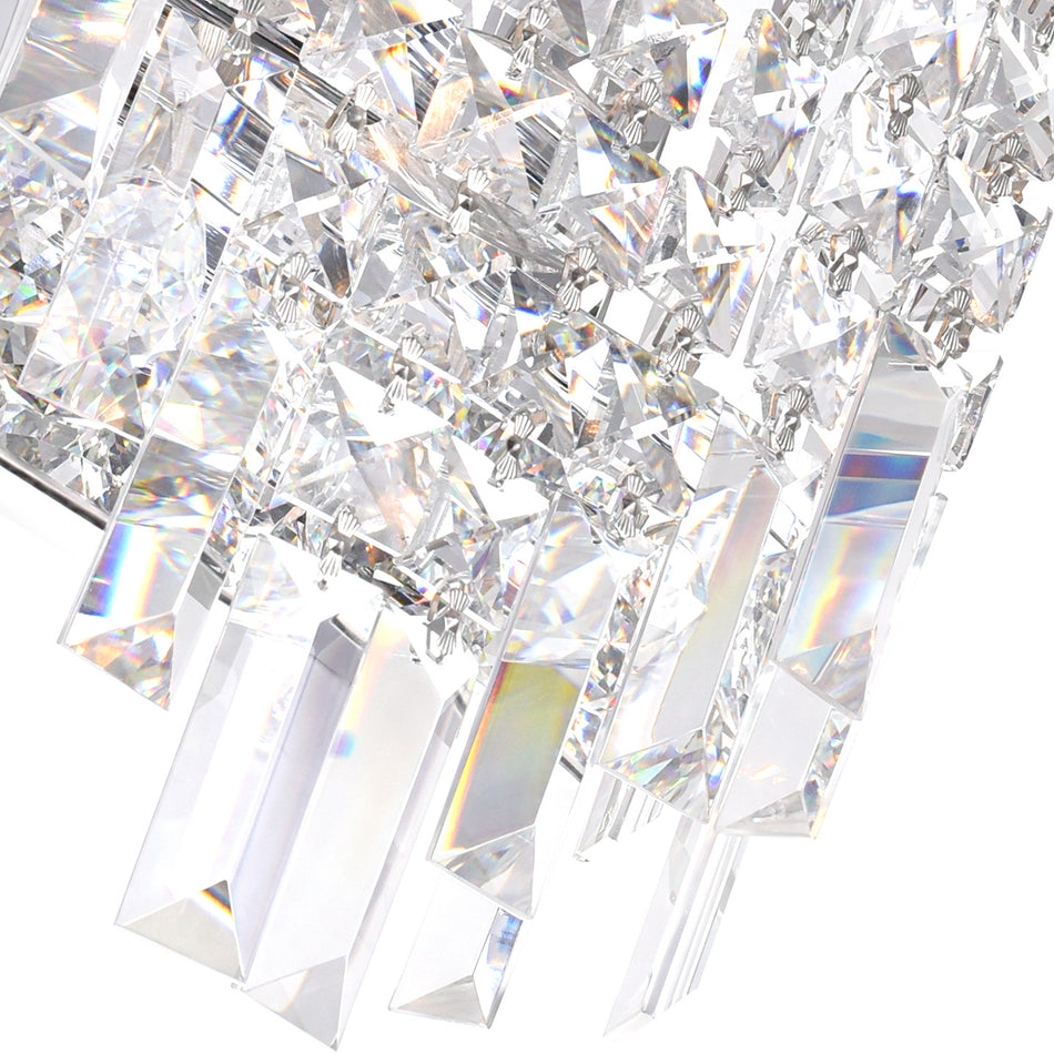 Colosseum 4 Light 5in Chrome Wall Sconce with Crystals by CWI