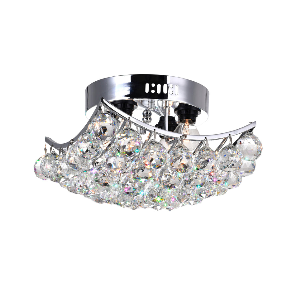 Queen 4 Light Flush Mount With Chrome Finish