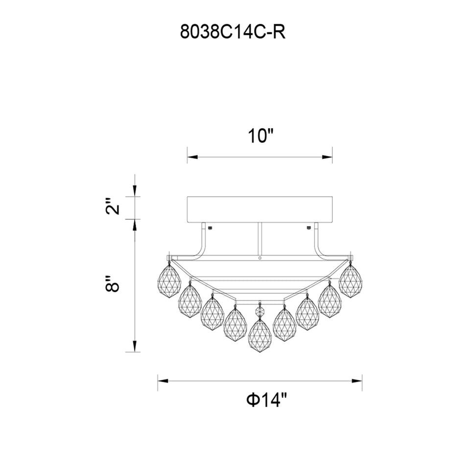 Queen 4 Light Flush Mount With Chrome Finish by CWI