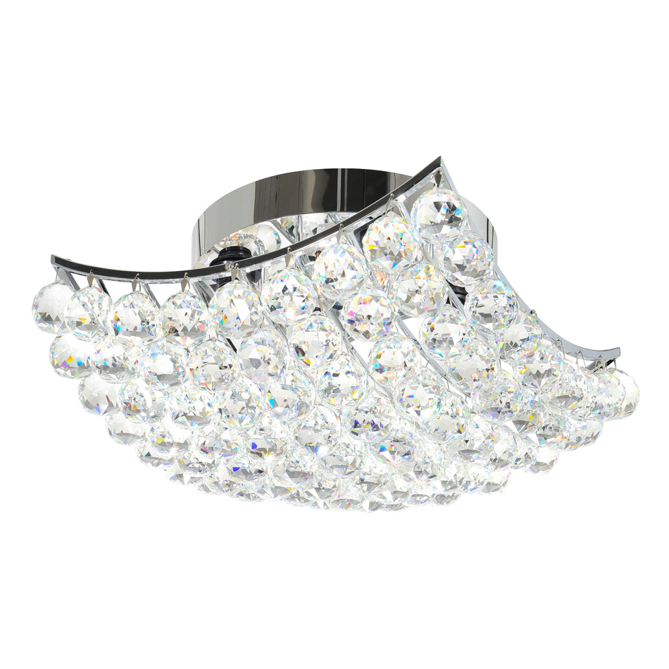 Queen 4 Light Flush Mount With Chrome Finish by CWI