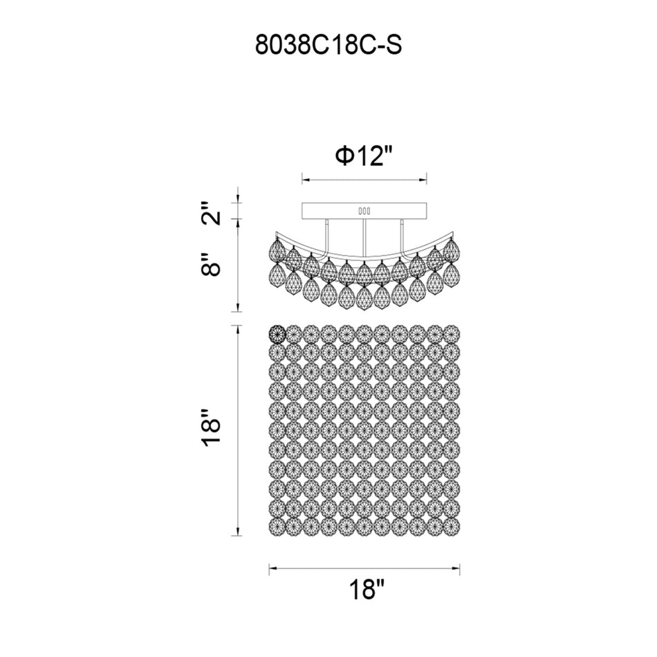 Queen 6 Light Flush Mount With Chrome Finish by CWI