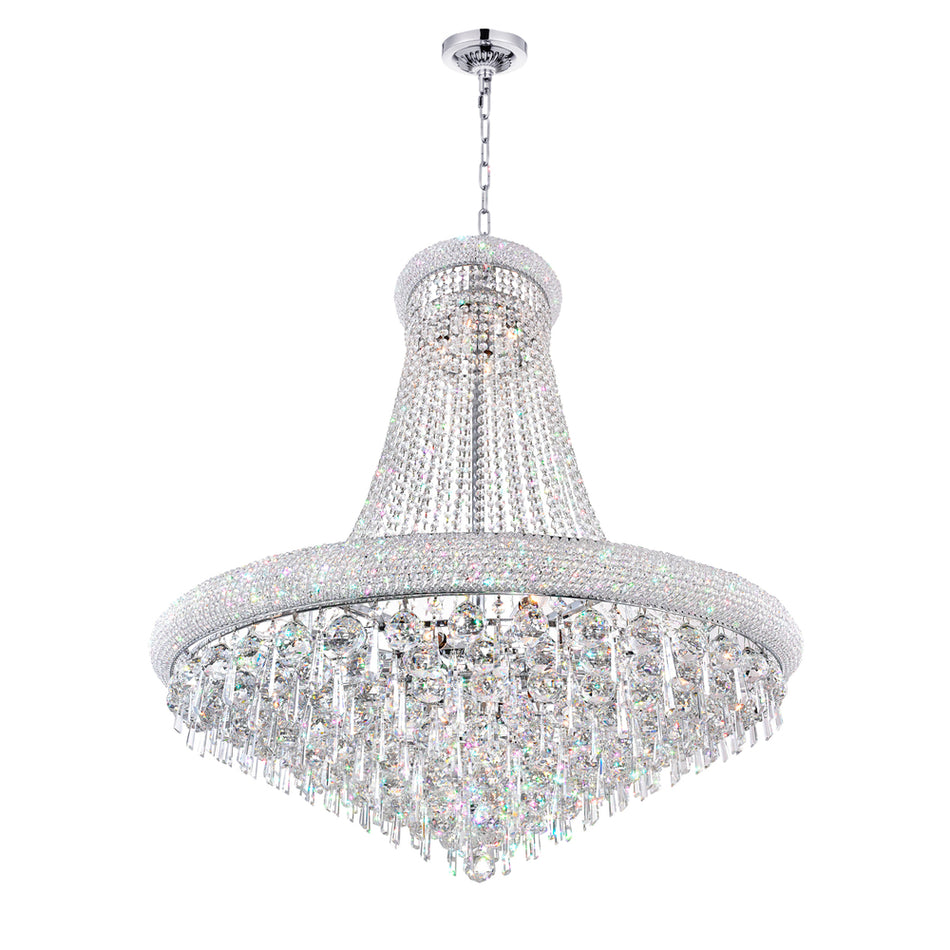 Kingdom 18 Light Down Chandelier With Chrome Finish by CWI