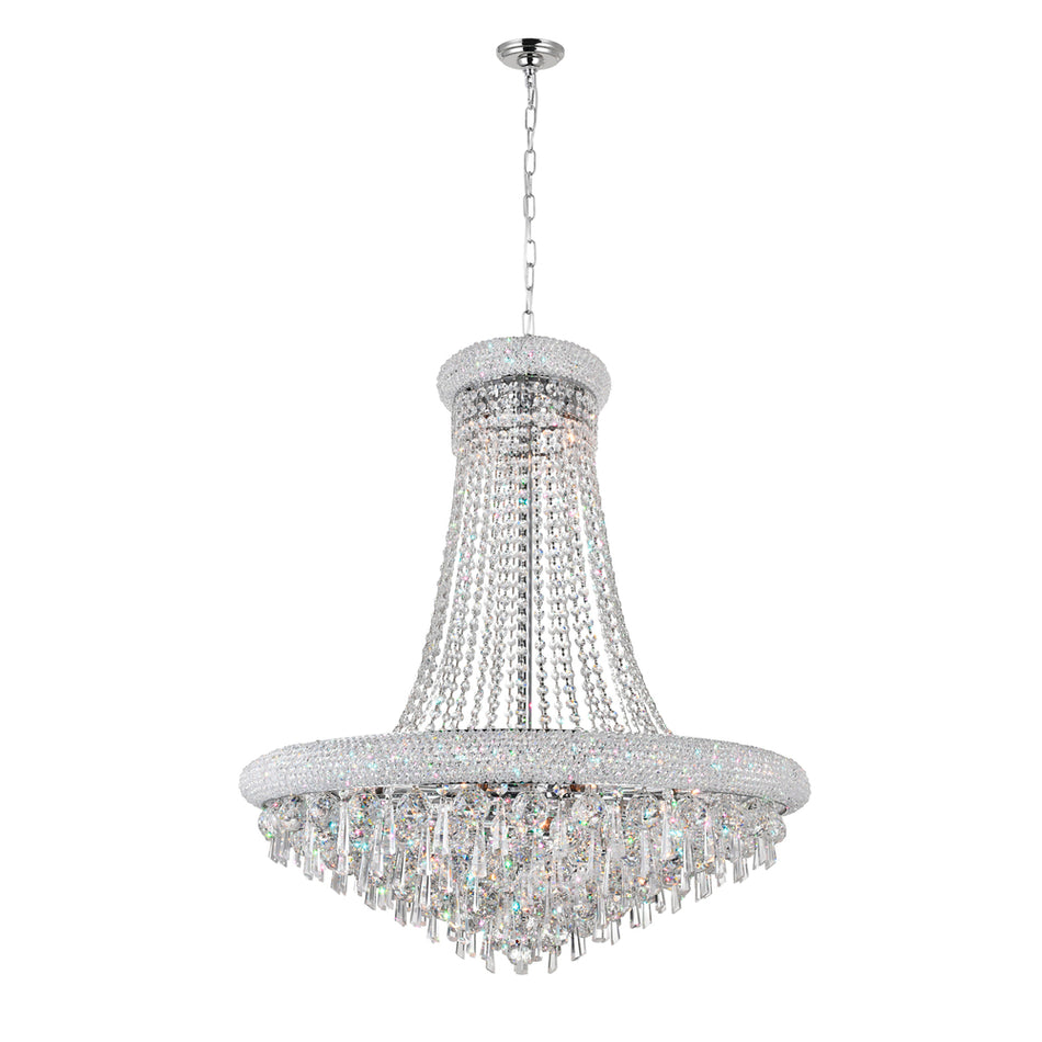 Kingdom 18 Light Down Chandelier With Chrome Finish