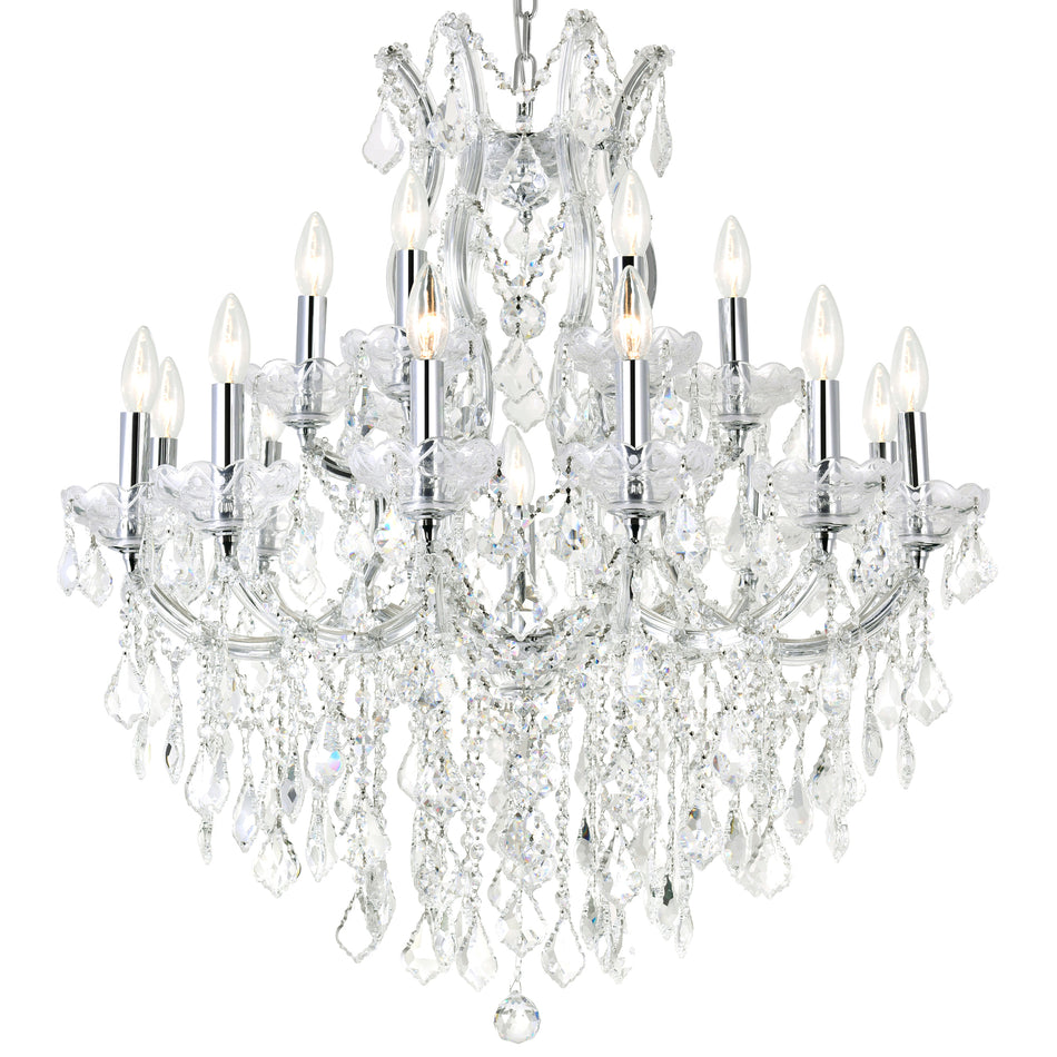 Maria Theresa 19 Light 32in Chrome Up Chandelier with Crystals