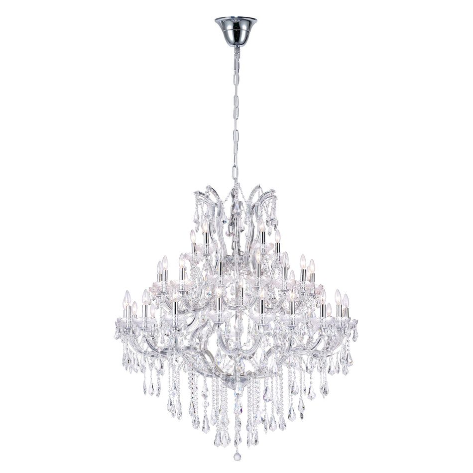 Maria Theresa 41 Light 50in Chrome Up Chandelier with Crystals